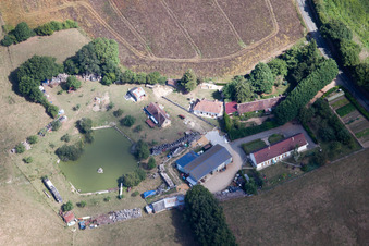 Aerial photograpy of Melleray in the state Sarthe, France