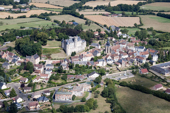 Aerial photograpy of Montmirail in the state Sarthe, France