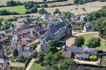 Montmirail in the state Sarthe, France from the plane