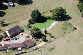 Melleray in the state Sarthe, France from above