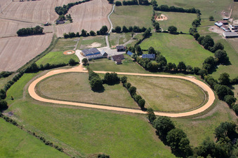 Vibraye in the state Sarthe, France seen from above