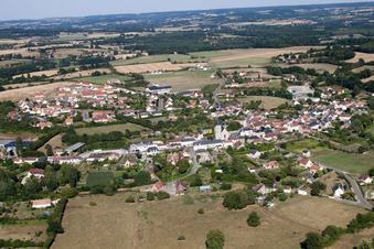Lamnay in the state Sarthe, France from above