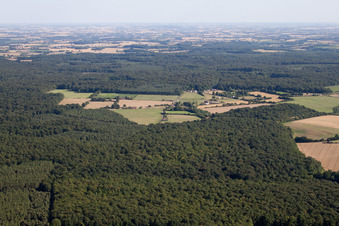 Lavaré in the state Sarthe, France viewn from the air