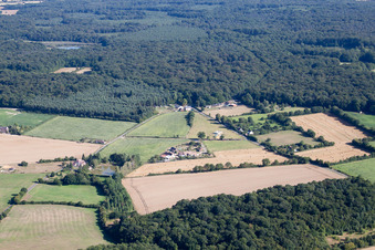 Drone recording of Semur-en-Vallon in the state Sarthe, France
