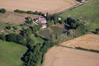 Semur-en-Vallon in the state Sarthe, France from a drone