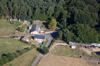 Semur-en-Vallon in the state Sarthe, France seen from a drone