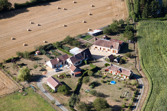Aerial photograpy of Semur-en-Vallon in the state Sarthe, France