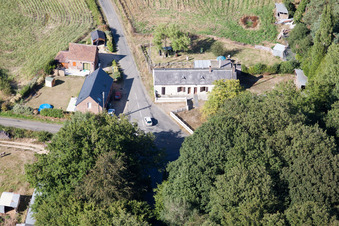 Semur-en-Vallon in the state Sarthe, France seen from above