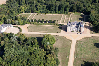 Coudrecieux in the state Sarthe, France from above