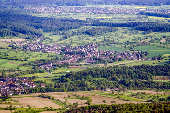 From the north in the district Ottenhausen in Straubenhardt in the state Baden-Wuerttemberg, Germany