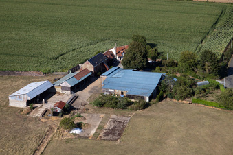 Aerial photograpy of La Petite Franchaise (Apiculteur) in Coudrecieux in the state Sarthe, France