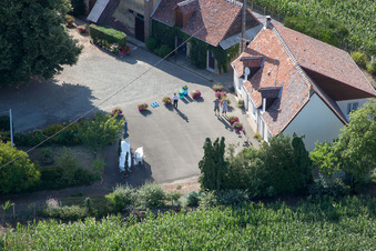 Oblique view of La Petite Franchaise (Apiculteur) in Coudrecieux in the state Sarthe, France