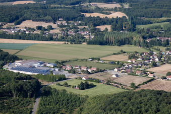 Métaseval in Semur-en-Vallon in the state Sarthe, France from the plane