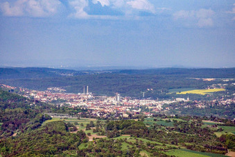From the west in the district Brötzingen in Pforzheim in the state Baden-Wuerttemberg, Germany