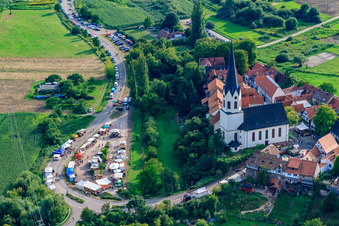 Jockgrim in the state Rhineland-Palatinate, Germany seen from a drone