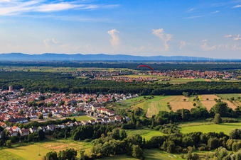 Mountain path in Jockgrim in the state Rhineland-Palatinate, Germany from above