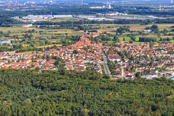 Maximilianstraße from the northwest in Jockgrim in the state Rhineland-Palatinate, Germany