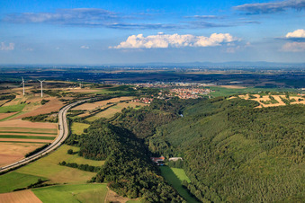 Route of the A6 motorway in Neuleiningen in the state Rhineland-Palatinate, Germany
