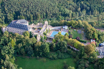 Bird's eye view of Altleiningen in the state Rhineland-Palatinate, Germany