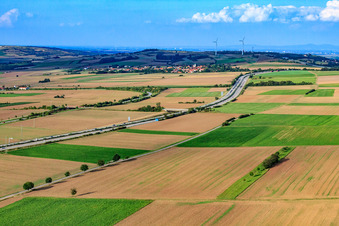 Route of the A6 motorway in Wattenheim in the state Rhineland-Palatinate, Germany
