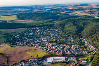 Aerial view of District Steinborn in Eisenberg in the state Rhineland-Palatinate, Germany