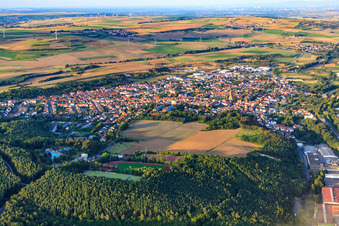 View of the town from the southwest in the district Steinborn in Eisenberg in the state Rhineland-Palatinate, Germany