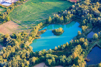 Ponds of the Forelle fishing association in Eisenberg in the state Rhineland-Palatinate, Germany