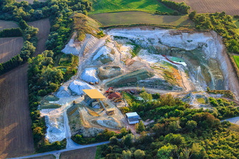 Aerial view of Sibelco Clay Pit Doris in Eisenberg in the state Rhineland-Palatinate, Germany