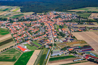 From the southeast in Rheinzabern in the state Rhineland-Palatinate, Germany