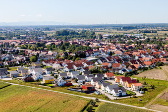 Village view in the district Liedolsheim in Dettenheim in the state Baden-Wuerttemberg, Germany