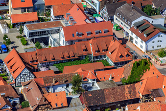 Aerial view of Frankenhof Passage in Kandel in the state Rhineland-Palatinate, Germany
