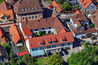 Oblique view of Hotel zum Rössel in Kandel in the state Rhineland-Palatinate, Germany
