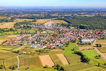 View of the town from the south in the district Bodersweier in Kehl in the state Baden-Wuerttemberg, Germany