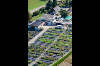 Garden Times Black in the district Bodersweier in Kehl in the state Baden-Wuerttemberg, Germany from above