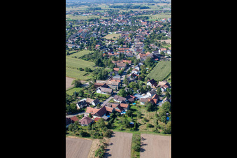 Aerial view of From the north in the district Legelshurst in Willstätt in the state Baden-Wuerttemberg, Germany
