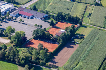 Aerial view of Tennis Club in the district Urloffen in Appenweier in the state Baden-Wuerttemberg, Germany