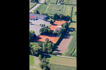 Aerial photograpy of Tennis Club in the district Urloffen in Appenweier in the state Baden-Wuerttemberg, Germany