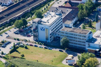 Aerial view of Klocke Pharma GmbH in the district Urloffen in Appenweier in the state Baden-Wuerttemberg, Germany