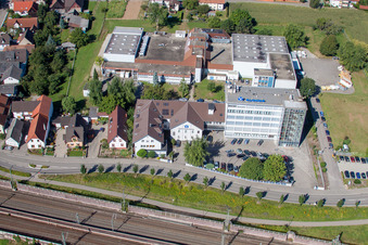 Klocke Pharma GmbH in the district Urloffen in Appenweier in the state Baden-Wuerttemberg, Germany seen from above