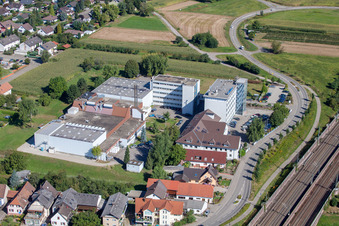 Klocke Pharma GmbH in the district Urloffen in Appenweier in the state Baden-Wuerttemberg, Germany viewn from the air