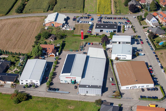 Aerial view of Commercial Area South in the district Urloffen in Appenweier in the state Baden-Wuerttemberg, Germany