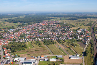 From the south in the district Urloffen in Appenweier in the state Baden-Wuerttemberg, Germany
