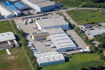 Aerial view of Industrial area in Appenweier in the state Baden-Wuerttemberg, Germany