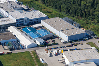 Aerial photograpy of Industrial area in Appenweier in the state Baden-Wuerttemberg, Germany