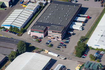 Oblique view of Trans-o-flex in Appenweier in the state Baden-Wuerttemberg, Germany