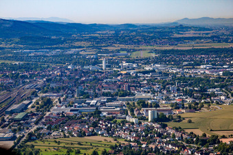 From the north in the district Bohlsbach in Offenburg in the state Baden-Wuerttemberg, Germany