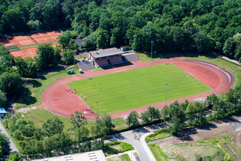 Bienwald Stadium in Kandel in the state Rhineland-Palatinate, Germany out of the air