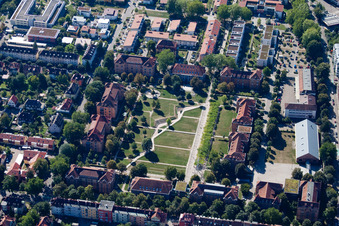 Park of Platz der Verfassungsfreunde in Offenburg in the state Baden-Wurttemberg