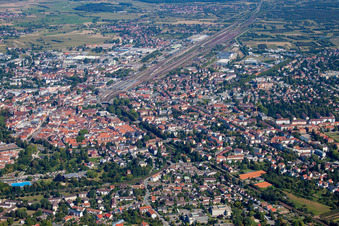 Aerial view of From the southeast in Offenburg in the state Baden-Wuerttemberg, Germany
