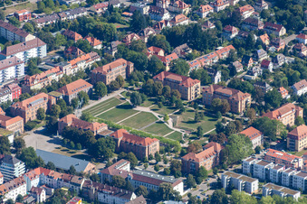 Aerial photograpy of From the southeast in Offenburg in the state Baden-Wuerttemberg, Germany